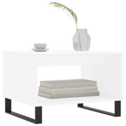 Berkfield Home Decorative Coffee Table White 60x50x40 cm Engineered Wood - Size: 60 x 50 x 40 cm - thumbnail 1