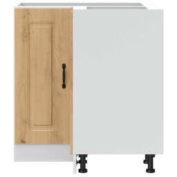 Berkfield Home Kitchen Corner Base Cabinet Kalmar Artisan Oak Engineered Wood in Brown - thumbnail 5