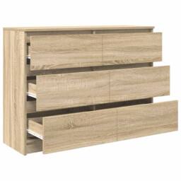 Berkfield Home Sideboard Sonoma Oak 100x35x76 cm Engineered Wood in Light Tan - Size: 100 x 35 x 76 cm - thumbnail 5