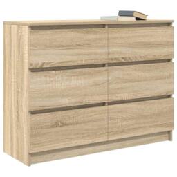 Berkfield Home Sideboard Sonoma Oak 100x35x76 cm Engineered Wood in Light Tan - Size: 100 x 35 x 76 cm - thumbnail 4