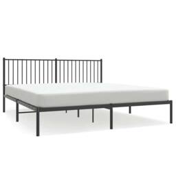 Berkfield Home Metal Bed Frame with Headboard Black 180x200 cm Super King - thumbnail 3