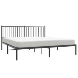 Berkfield Home Metal Bed Frame with Headboard Black 180x200 cm Super King - thumbnail 4