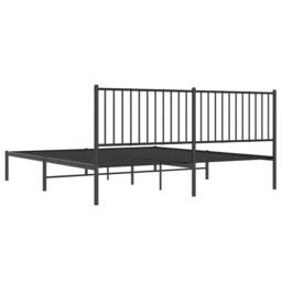 Berkfield Home Metal Bed Frame with Headboard Black 180x200 cm Super King - thumbnail 7