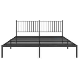 Berkfield Home Metal Bed Frame with Headboard Black 180x200 cm Super King - thumbnail 5