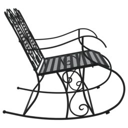 Berkfield Home 2-Seater Rocking Bench 113 cm Black Steel - thumbnail 4