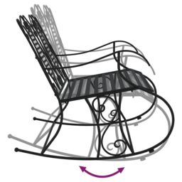 Berkfield Home 2-Seater Rocking Bench 113 cm Black Steel - thumbnail 6