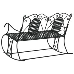 Berkfield Home 2-Seater Rocking Bench 113 cm Black Steel - thumbnail 5