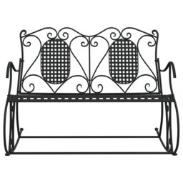 Berkfield Home 2-Seater Rocking Bench 113 cm Black Steel - thumbnail 3
