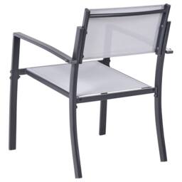 Wyld and Coco Grey Steel Bistro Set 2-Seater with Tempered Glass Coffee Table - thumbnail 6