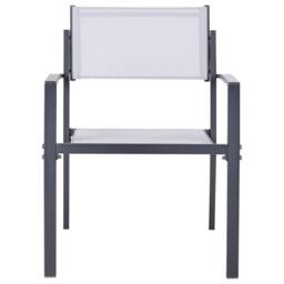 Wyld and Coco Grey Steel Bistro Set 2-Seater with Tempered Glass Coffee Table - thumbnail 5