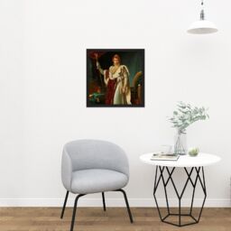 "Artery8 Wall Art Print Gerard Portrait Emperor Napoleon I Bonaparte Square Framed Picture 16X16 Inch in Black - Size: W16"" x H16""" - thumbnail 2