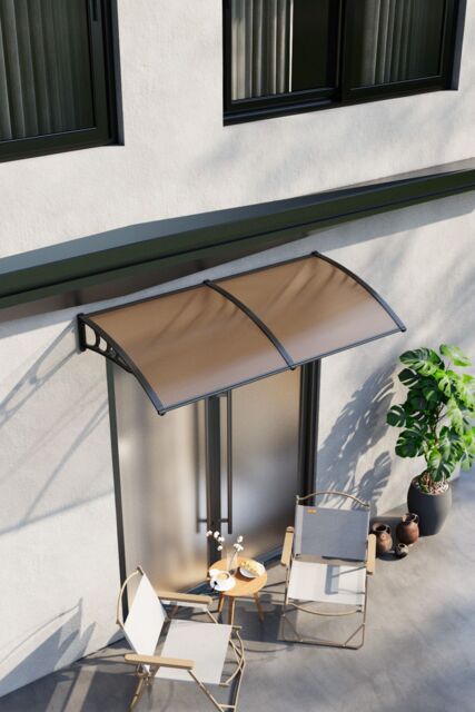Living and Home 1-2.7m(XS to XXL) Outdoor Door Window Awning Canopy in Brown - Size: 2XL - image 1
