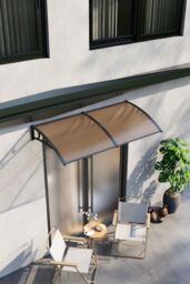 Living and Home 1-2.7m(XS to XXL) Outdoor Door Window Awning Canopy in Brown - Size: 2XL