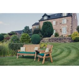 Churnet Valley Garden Furniture Ltd Valley 4 Seat Set 1XC 1X3B Angled Tray - Timber - Fully Assembled in Brown - thumbnail 5