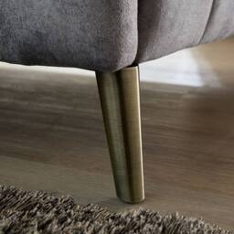 Stratus Interiors Madrid Oakland Taupe Fabric 3 Seater Sofa with Gold Metal Legs in Grey - thumbnail 5