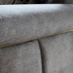 Stratus Interiors Madrid Oakland Taupe Fabric 3 Seater Sofa with Gold Metal Legs in Grey - thumbnail 3