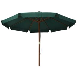 Berkfield Home Outdoor Parasol with Wooden Pole 330 cm Green - thumbnail 2