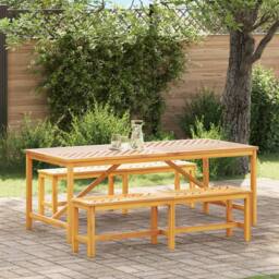 Berkfield Home 6 Piece Garden Dining Set Solid Wood Acacia in Brown - thumbnail 1
