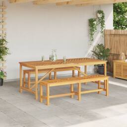 Berkfield Home 6 Piece Garden Dining Set Solid Wood Acacia in Brown - thumbnail 4