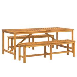 Berkfield Home 6 Piece Garden Dining Set Solid Wood Acacia in Brown - thumbnail 2