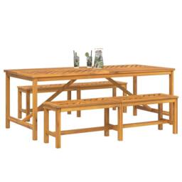Berkfield Home 6 Piece Garden Dining Set Solid Wood Acacia in Brown - thumbnail 3