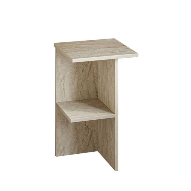 CALICOSY Square Bedside Table With Shelf, 60 Cm High - LERAY in Cream - image 1