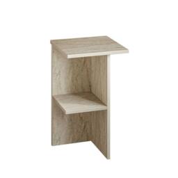 CALICOSY Square Bedside Table With Shelf, 60 Cm High - LERAY in Cream - thumbnail 1