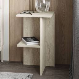 CALICOSY Square Bedside Table With Shelf, 60 Cm High - LERAY in Cream - thumbnail 4