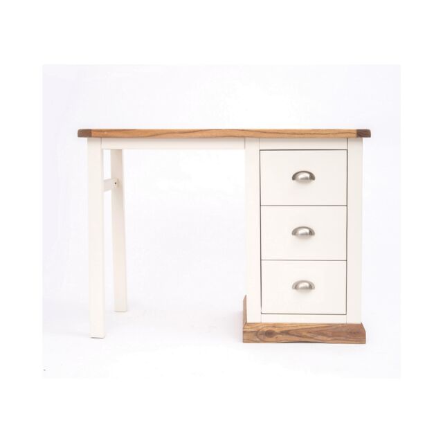 Cabinet Bits Tropea 3 Drawer Desk - Dressing Table Chrome Cup Handle in Off-White - image 1
