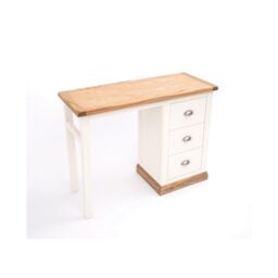Cabinet Bits Tropea 3 Drawer Desk - Dressing Table Chrome Cup Handle in Off-White - thumbnail 3