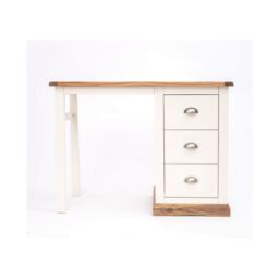 Cabinet Bits Tropea 3 Drawer Desk - Dressing Table Chrome Cup Handle in Off-White - thumbnail 1