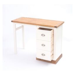 Cabinet Bits Tropea 3 Drawer Desk - Dressing Table Chrome Cup Handle in Off-White - thumbnail 4