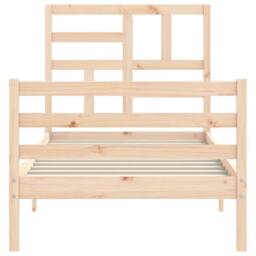 Berkfield Home Bed Frame with Headboard Small Single Solid Wood in Light Brown - thumbnail 6