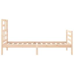 Berkfield Home Bed Frame with Headboard Small Single Solid Wood in Light Brown - thumbnail 7