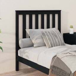 Berkfield Home Bed Headboard Black 96x6x101 cm Solid Wood Pine - Size: 96 x 6 x 101 cm - thumbnail 3