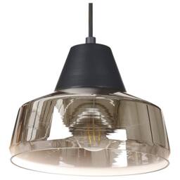 Wyld and Coco Black-Gold Smoked Glass Pendant Lamp Modern Living Room and Bedroom in Gold - thumbnail 4