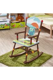 Teamson Kids Fantasy Fields Enchanted Woodland Wooden Rocking Chair in Blue - thumbnail 3