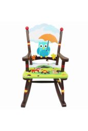 Teamson Kids Fantasy Fields Enchanted Woodland Wooden Rocking Chair in Blue - thumbnail 4