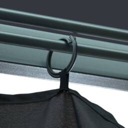 Berkfield Home Gazebo with Curtain&LED String Lights 3x3 m Anthracite Aluminium in Black - thumbnail 9