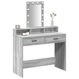 Berkfield Home Dressing Table with LED Lights¬†Grey Sonoma 100x41x140 cm in Grey - Size: 100 x 41 x 140 cm - thumbnail 3
