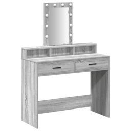 Berkfield Home Dressing Table with LED Lights¬†Grey Sonoma 100x41x140 cm in Grey - Size: 100 x 41 x 140 cm - thumbnail 2