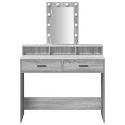 Berkfield Home Dressing Table with LED Lights¬†Grey Sonoma 100x41x140 cm in Grey - Size: 100 x 41 x 140 cm - thumbnail 5