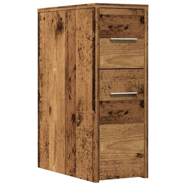 Berkfield Home Narrow Bathroom Cupboard with Wheels Old Wood Engineered Wood in Brown - image 1