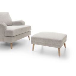 Abakus Direct Harper Footstool - Durable & Easy Clean Upholstery in Cream - thumbnail 6