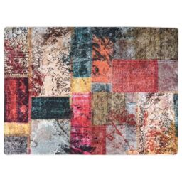 Berkfield Home Rug Washable Patchwork 120x180 cm Multicolour Anti Slip - Size: 100 cm diameter - thumbnail 1