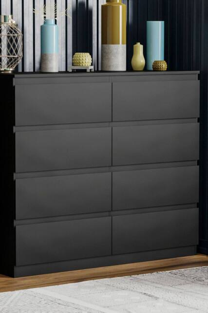 Home Discount Vida Designs Denver 8 Drawer Storage Chest Bedroom Organizer in Black - image 1