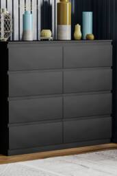 Home Discount Vida Designs Denver 8 Drawer Storage Chest Bedroom Organizer in Black - thumbnail 1