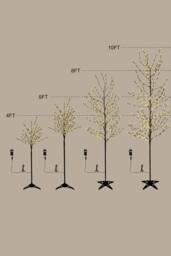 Groundlevel LED Cherry Blossom Tree - Warm White in Black - Size: 10ft - thumbnail 2