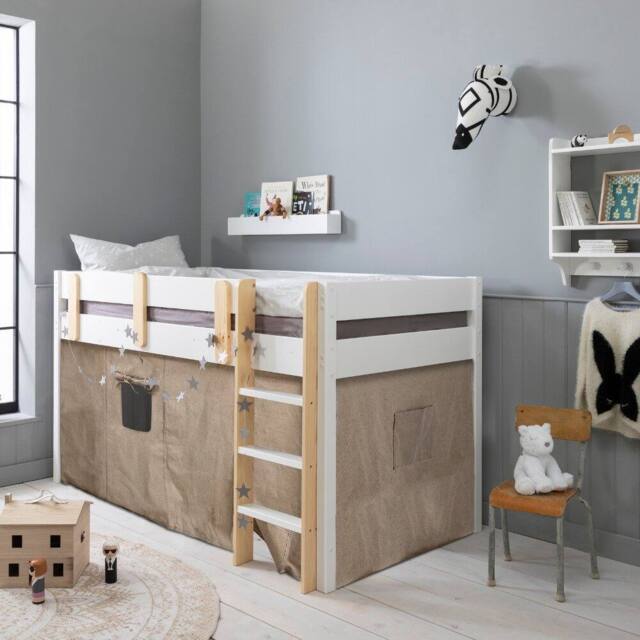 Nöa and Nani Una Midsleeper Cabin Bed & Tent in White - Size: Single - image 1