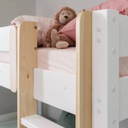 Nöa and Nani Una Midsleeper Cabin Bed & Tent in White - Size: Single - thumbnail 3